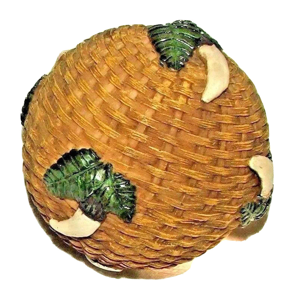 3 Elephant Tusk Leaf Design  Decorative Balls‎ Wicker Look Resin Home Decor
